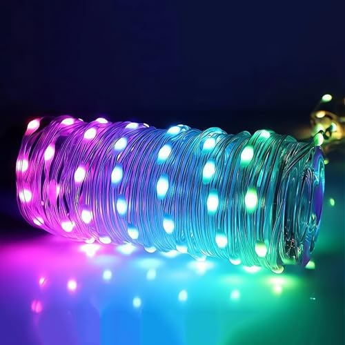 Ghirlande luminose intelligenti, luci intelligenti a LED con app, luci di Natale intelligenti RGB,...
