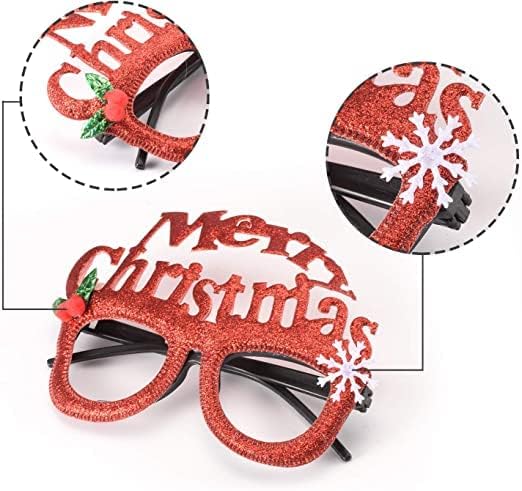 Image of PoPo Toys Merry Christmas Glasses Photo Booth Props, Fun Party Accessories for Adults, Colorful Christmas Party Decorations, Holiday Celebration Eyewear