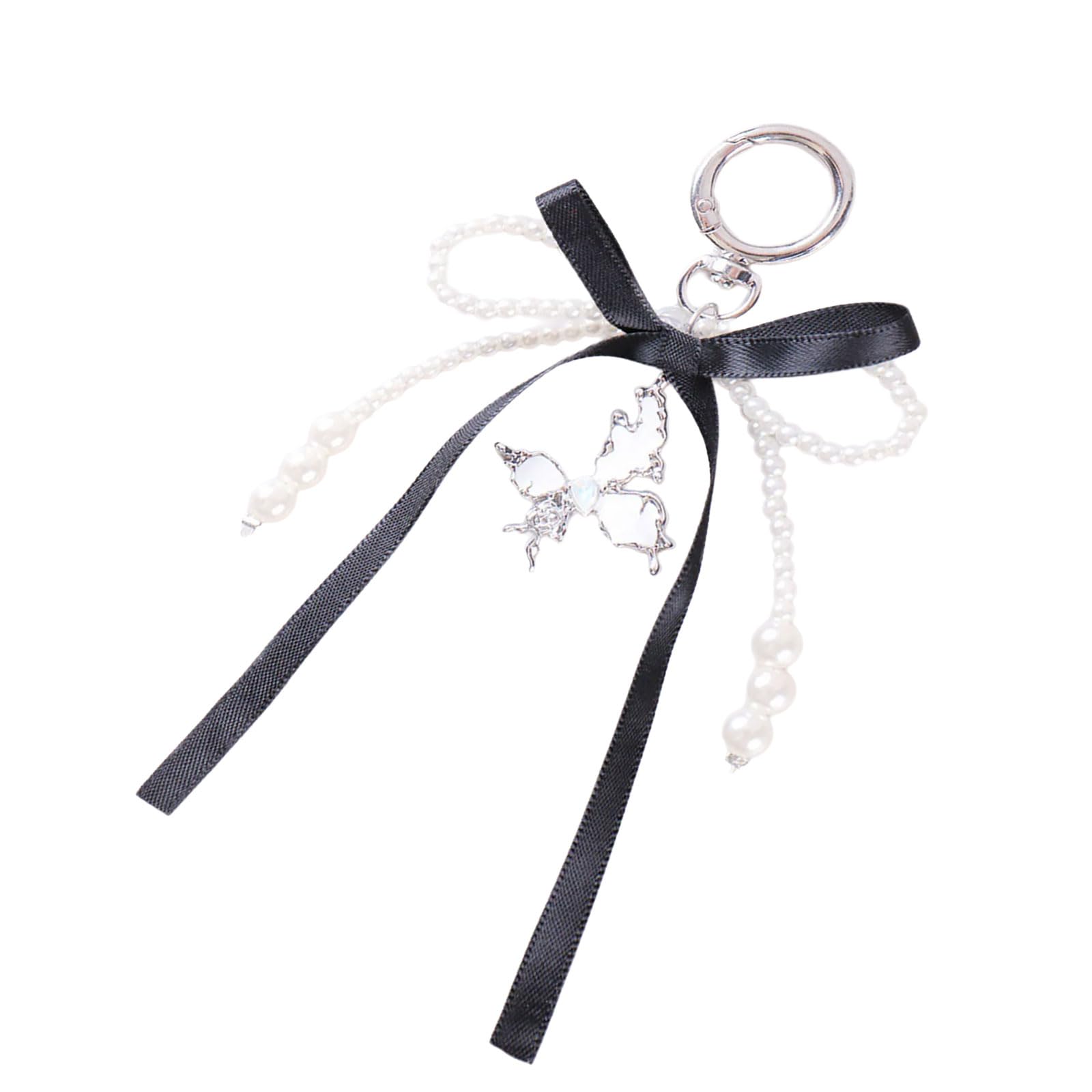 CAZSTYK Aesthetic Keychain Charm, Bows Keychain for Women Bag Purse Handbags Backpacks Charm Accessories Valentines Day Gifts Bag Accessories