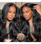 Sunber Straight Human Hair Wig Pre Everything Bye Bye Knots Put On and Go Pre Cut Lace Glueless Y...