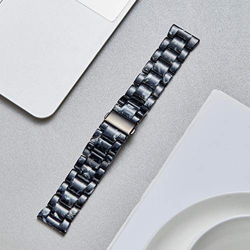 Resin Watch Bands Replacement Watch Straps For Men Women 14 Colors Quick Release Lightweight Wrist Bands In 3 Sizes 18/20/22Mm Fashion Skin-Friendly Watch Bracelets Smartwatch Band (Ice Black, 18Mm) #TOP6