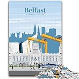  Puzzles Voyage à Belfast pour Adolescents 1000 pièces, pour Les 14 Ans et Plus, Jeux Amusants, activités Amusantes à la Maison, Cadeaux d\'anniversaire, Cadeaux de Voyage 1000 pièces (50x75cm)
