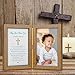 Yakucho Baptism Gifts for Boys - Baby Boy Baptism Gifts, Baby Picture Frame for Baby's Baptism or Christening, Blessing Card in Frame, Add 4x6 Inch Photo to Double Frame
