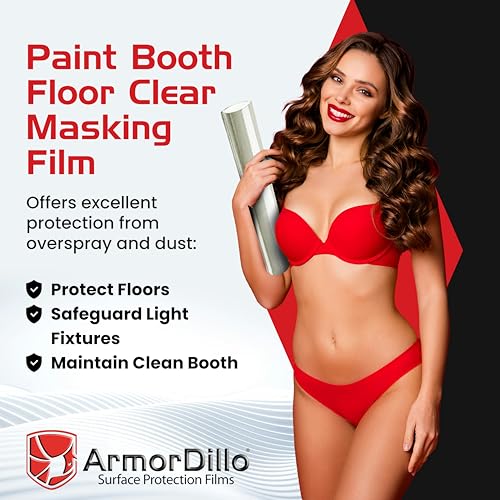 ArmorDillo Clear Full 4mil Película Protectora Adhesiva para Cabina de Pintura para Piso 48" x 200 pies miniatura 2