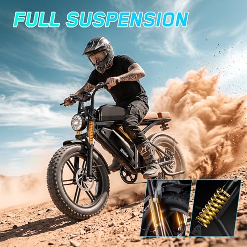 Image of TST Electric Bike for Adults, 1500W Peak Motor 60-80 Miles Fat Tire Ebike with 48V 15Ah Removable Battery 20 inch Fat Tire E Bike, Full Suspension and 7-Speed,Tested to UL 2849 Powered Electric Bicycle