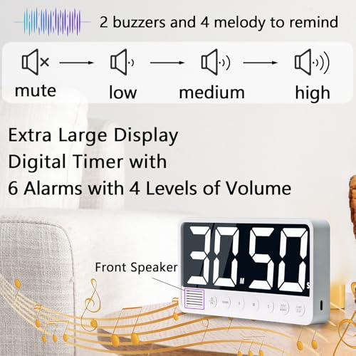 Digital Kitchen Timer - 7.1” Extra Large Display LED Countdown Timer - Image 3