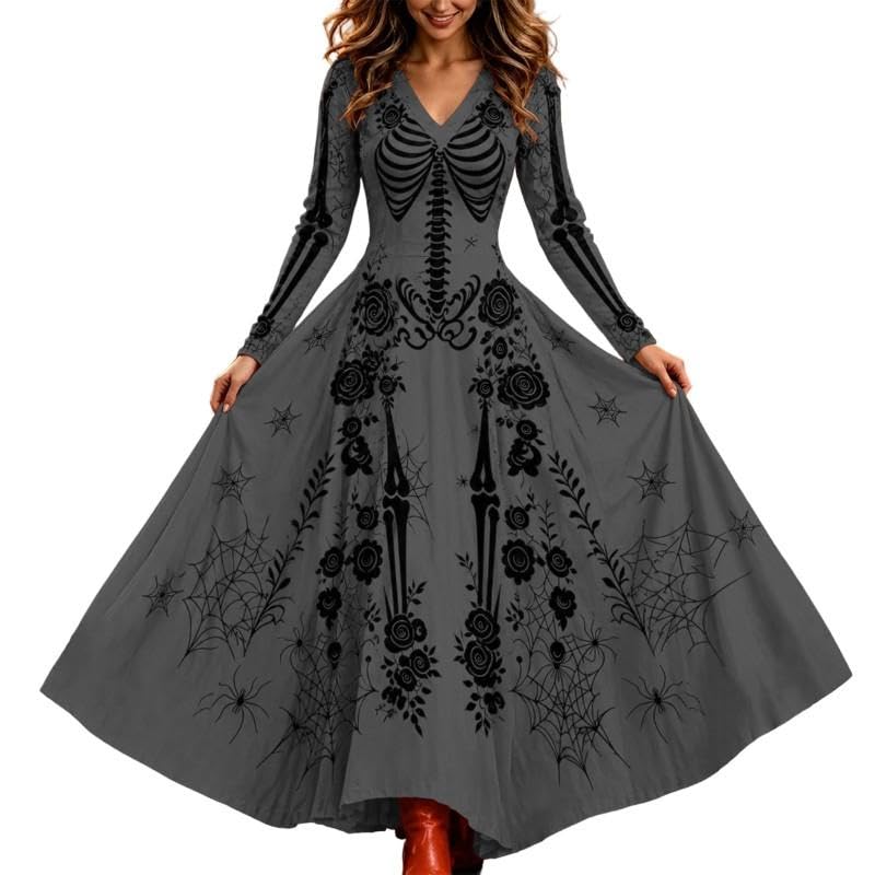 Halloween Costumes Adult Women Dresses for Woman Costume Womens White Dress Fancy Adults Devil 1950s Witch Ladies Plus Size Scary Vampire Outfits Clothes Funny Gothic Rockabilly