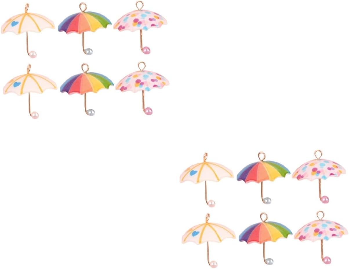 12pcs Resin Umbrella DIY Phone Case Ornaments Cute Decorative Accessories for Mobile Phones Keychains Earrings Necklaces Safe and Odorless Adorable Craft Decor Style
