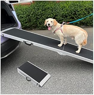 Dog Car Ramps, gardhom Premium Aluminum Portable Pet Ramp 122x38cm with Anti-slip High Traction Surface for Medium and Large Dogs, 180KG Loading Capacity Dog Ramp for Cars, Trucks, 4x4 SUVs