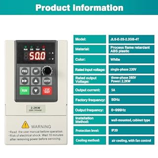 inverter per motori 230 380 Ingresso monofase 220V Uscita trifase 380V 2,2KW Inverter di frequenza CNC Inverter di frequenza Modello di fabbrica JLS-E-2S-2,2GB-4T (con cavo di estensione 2m)