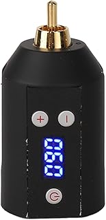 Tattoo Power Supply, Black Rca Wireless Tattoo Battery Adjustable Voltage Tattoo Power Supply Usb Charging Tattoo Machine Tattoo Artists Pen Power Supply for Rotary Tattoo Pen Supplies
