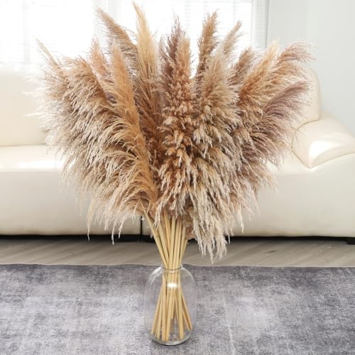 46inch 12pcs Dried Pampas Grass Decor Tall-Large...