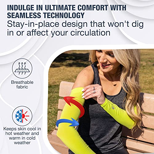Image of SportsTrail Cooling Arm Sleeves for Men & Women - Breathable, UV Sun Protection, Sports Arm Sleeves for Women, Men & Youth