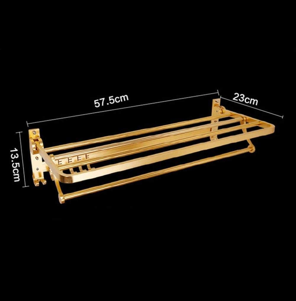 Stendino Portasciugamani Spazio Asciugamano in alluminio Portasciugamani sospeso Gancio per bagno Ventosa Punch Portasciugamani da bagno gratuito 57,4 cm Appendiabiti a torre Anello a mano Decorazione