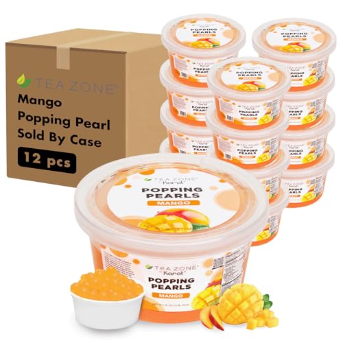 Tea Zone [1 Pound - 12 Packs] Mango Popping Pearls,