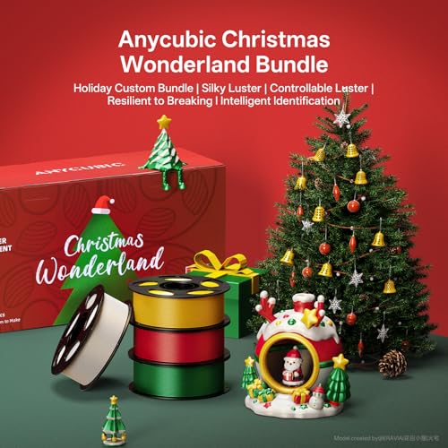 Image of ANYCUBIC Christmas Silk PLA Bundle 4KG, Gift-Ready Christmas Box