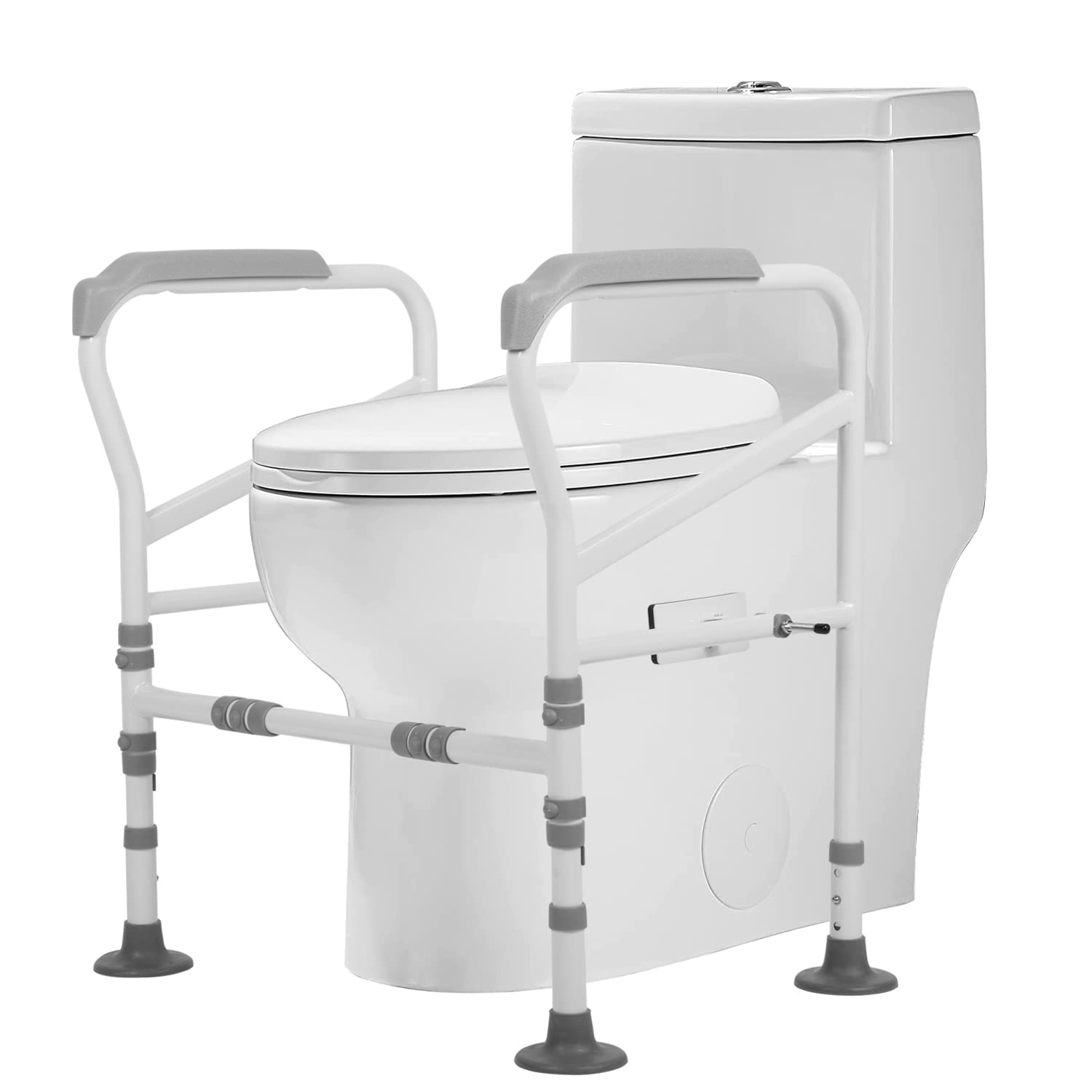 Toilet Support Frame, Height-Adjustable Toilet Frame, Toilet Stand-Up Aid, No Drilling, Safety Frame for Toilets, Standing Aid, Toilet Support Aid for Seniors Disabled and Pregnant Women