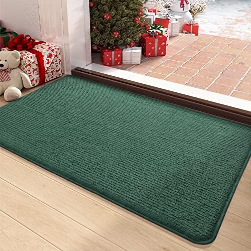 Color G Green Door Mats Indoor, 24"x36" Front Door Mat Indoor Door Rugs for Entryway Indoor, Absorbent Inside Door Mats, Non Slip Washable Low-Profile Entry Rugs for Inside House 2x3