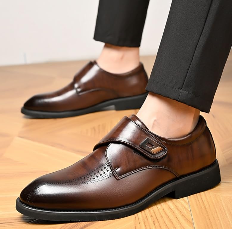 Men's Vintage Leather Slip-On Platform Oxfords Shoes Business Wedding Office Formal Dress Style2