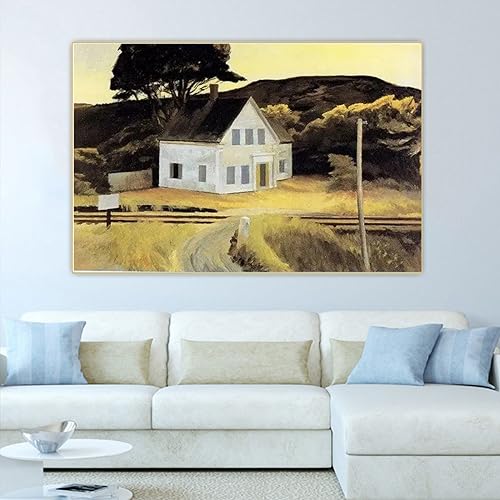 Edward Hopper Poster en Prints Edward Hopper Huis Landschap Wall Art Edward Hopper Canvas schilderij voor woonkamer Decor Foto 60x80cm Geen frame - Afbeelding 3