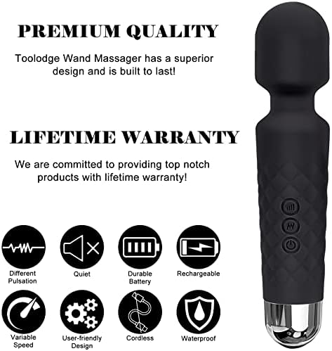 Toolodge Personal Massager, Rechargeable, Cordless, Handheld, Portable, Whisper Quiet, Waterproof, Multi Patterns and Speeds, Perfect for Neck, Back, Shoulders, Muscle Recovery Black 5 Toolodge Personal Massager, Rechargeable, Cordless, Handheld, Portable, Whisper Quiet, Waterproof, Multi Patterns and Speeds, Perfect for Neck, Back, Shoulders, Muscle Recovery Black