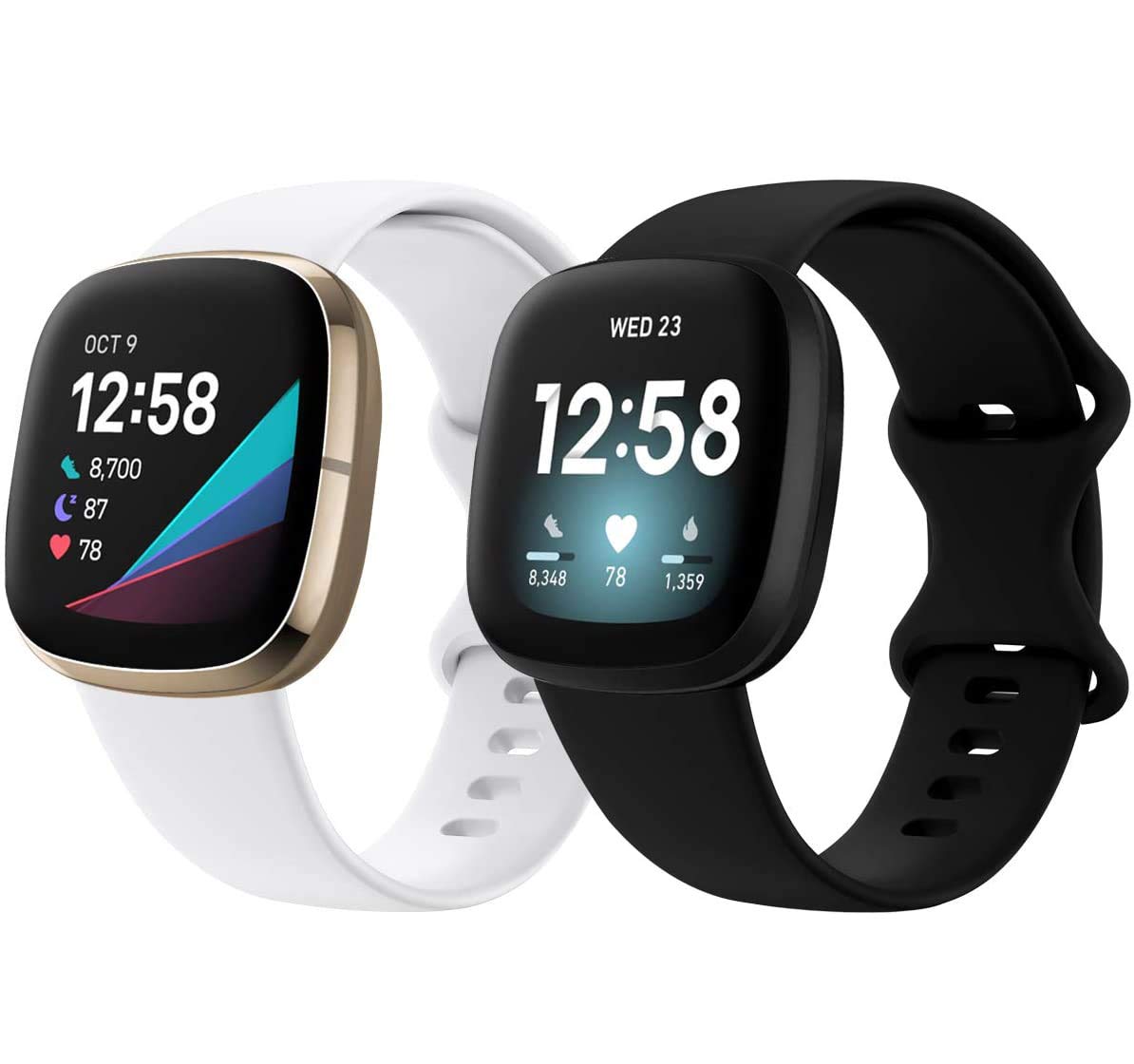Cinturino Silicone Per Fitbit Versa 3/Sense - Traspirante, Doppia Fibbia, Taglie S E L, Unisex - Foto 11