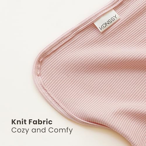 Image of Konssy Ribbed Knit Baby Blankets 2 Pack, Stretchy Lightweight Swaddle Blanket for Boys & Girls, Soft Cozy Receiving Wrap for Newborns, Infants, & Toddlers, 33x42 Inch