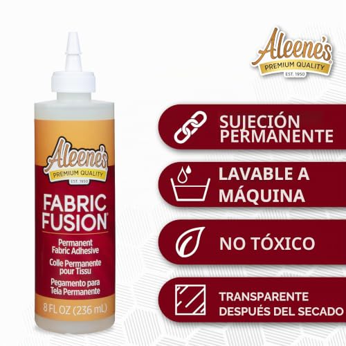 Aleene's Fabric Fusion pegamento permanente telas pegamento textil transparente lavable parches 5
