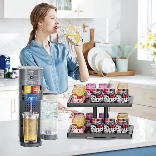 Image of Flavor Storage Holder for Ninja Thirsti, 360 Rotating Storage Rack Holds 24 Pods, Compatible with Ninja Thirsties Drink System Soda Machine Syrup Holder Accessories (Shelf Only)