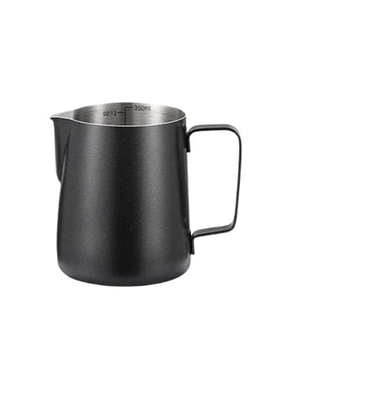 Jarra de espuma leche acero inoxidable, 2 uds., con marca medición y bolígrafo Arte Latte, fabricación manual Para Espumar(Black-600ML-set)