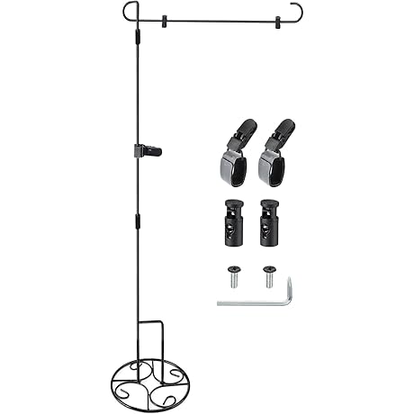 2 Pcs Garden Flag Stand with Base Above Ground