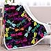 Pmhhc Couverture en peluche motif libellule Sherpa - Multicolore - Douce - Fleuri - Ethnique - Tendance - Style 2