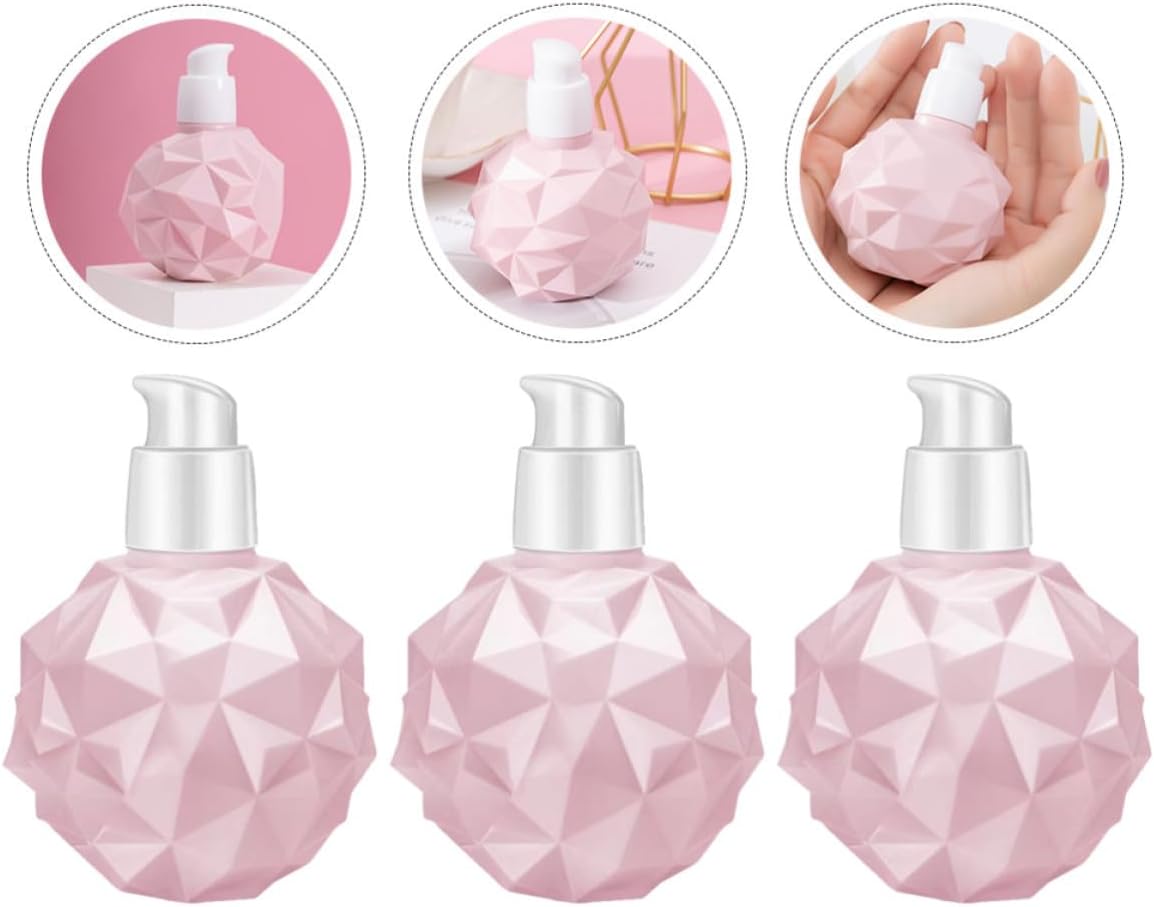 6pcs Pink Plastic Makeup Sub Bottles Sturdy Pe Lotion Bottles with Durian Shape for Travel and Space-saving Hand Cream Storage