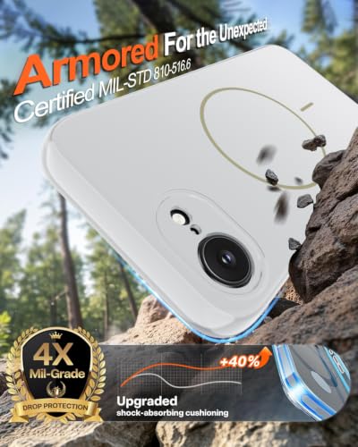 Image of Magnetic for iPhone 17e Case /iPhone 16e Case,Shockproof Matte Case,White | with Screen Protector,Compatible with MagSafe,Military Grade Drop Protection,Full Camera Protection,Non-Slip Design Cover