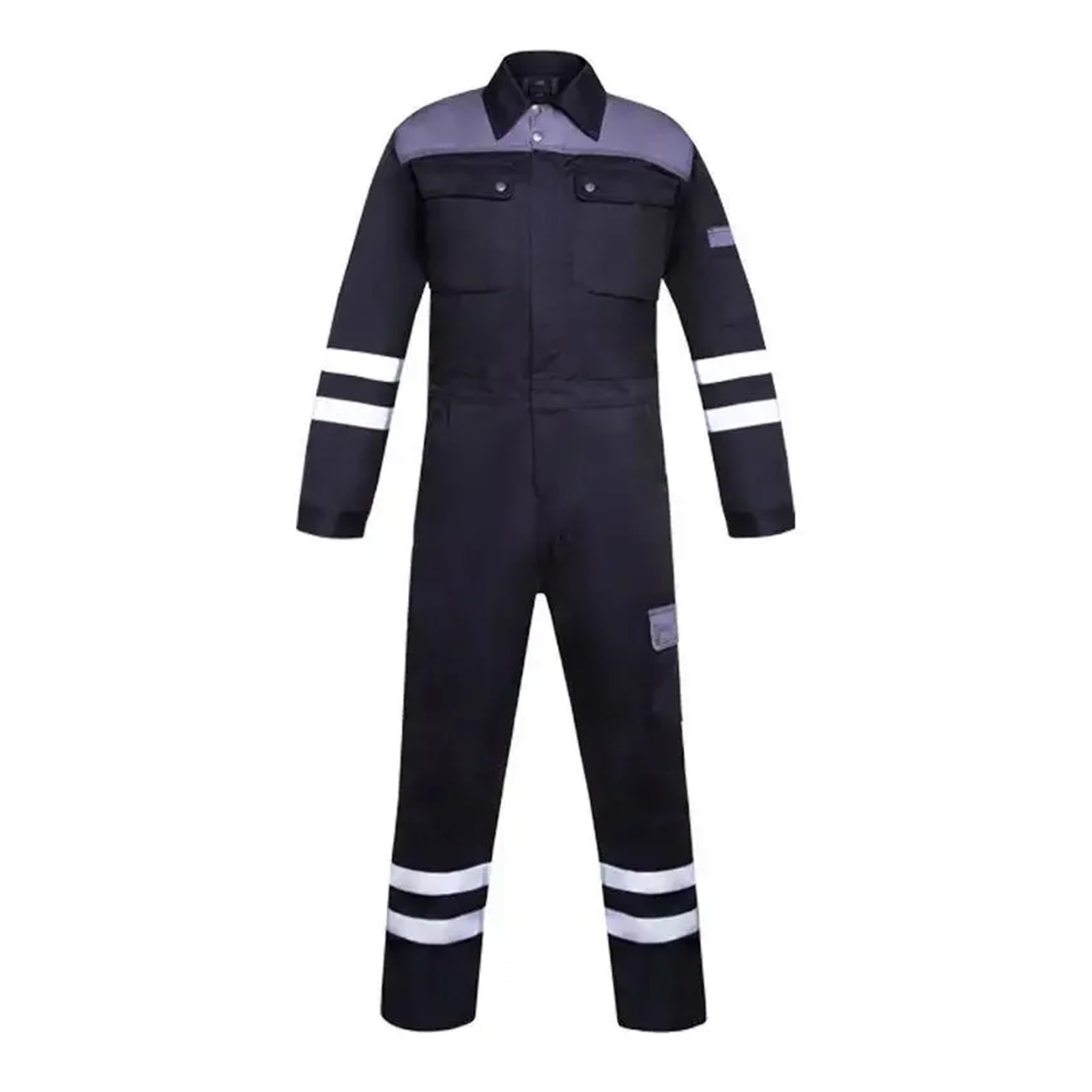 Tute da lavoro for uomo, uniformi for pittura, meccanici, costruttori, riparatori, abiti fabbrica, riflettenti notturni per Officine e Magazzini Meccanici(Black grey 2,XXL-180)