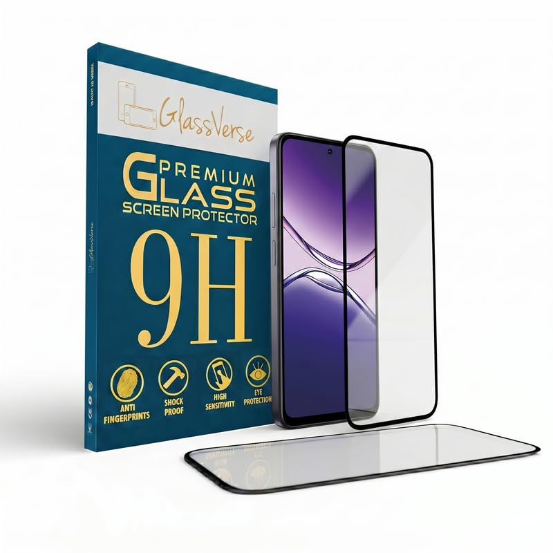 Image of GlassVerse 9H Tempered Glass For Oppo K13x 5G (PACK OF 1) with Free Installation Kit. Full screen Coverage - 6.67 inch