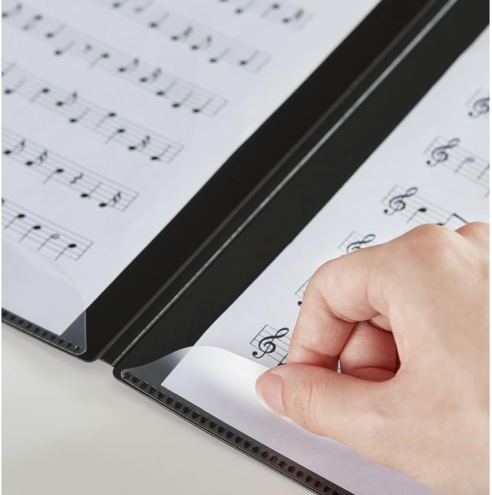 King Jim 8645-BK File Music Music Holder Kakiko 4 Sided A4 Black