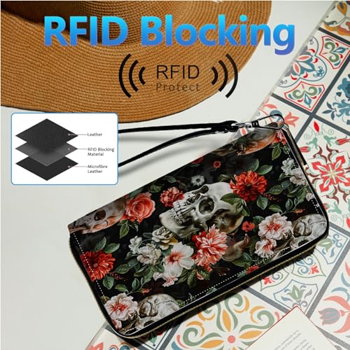 Image of Womens Wallet PU Leather Wristlet Wallets for Women, Large Capacity Lady Fashion Wallet Card Holder Zipper Wallet