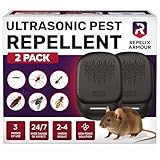 REPELIX ARMOUR Indoor Ultrasonic Pest Repeller – Pack of 2 – Covers 140m² per Device – 3 Modes – Repels Mice, Rats, Spiders, Mosquitoes, Ants, Bugs & Flies
