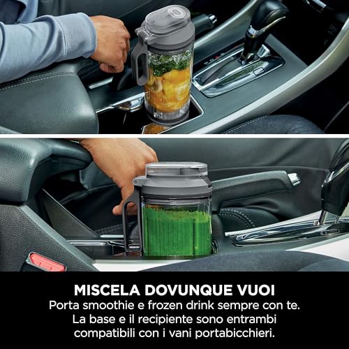 Ninja Blast Max Frullatore Portatile, 570 Ml, Ricaricabile, Bicchiere Frullatore E Coperchio Anti-Perdita, 3 Funzioni Di Miscelazione, Smoothie, Frullati, Frutta Congelata, Grigio Freddo BC251EUGY - 9