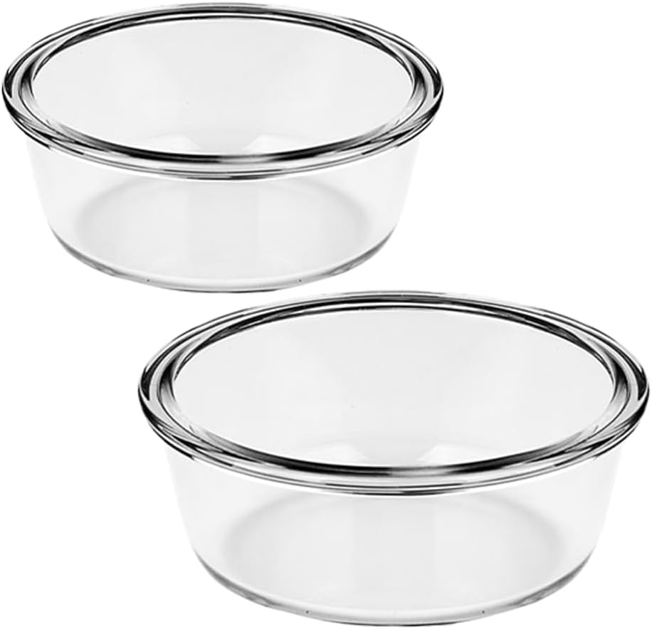 2pcs High-temperature Resistant Glass Bowl for Air Fryer Baking Serving for Salad Noodles Desserts Food-grade Glass Kitchenware