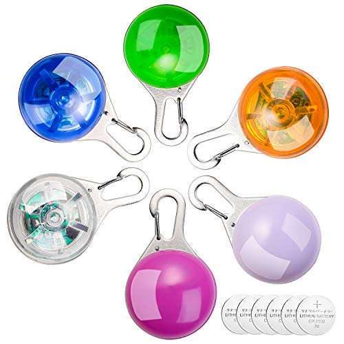 PRIDEEP Dog Pet Collar LED Light 6Pcs, Clip-On Pet Dog Lights for Collars