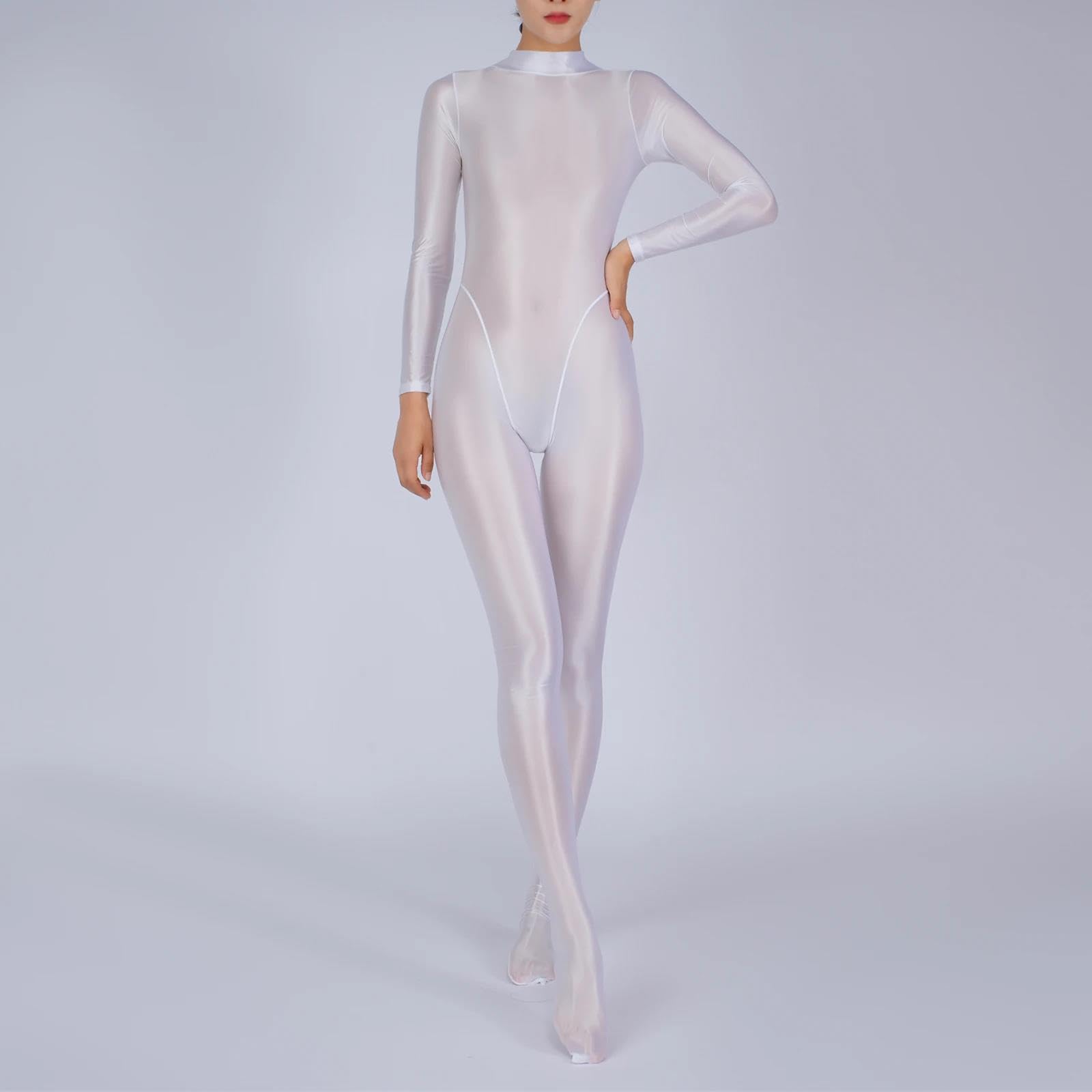 Lencería Sexy Jumpsuits De Una Sola Pieza De Manga Larga Sexy Ver A Través De Bodysuits