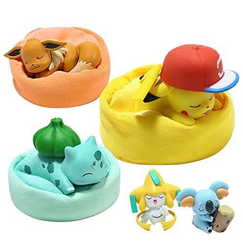 Wdd Starry dream Series Mini Collection Dolls,Model Sleep Eevee Ornaments Kid Birthday Gift,Snorlax,Bulbasaur (Bulbasaur… - Afbeelding 5