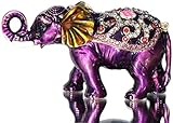 ✯✯ ✯ Lila Elefant Schmuckdose ist handgefertigt, das Emaille Elefant Dekor Geschenke ist handbemalt und die bunten Strasssteine sind handverlesen. Diese Elefanten-Schmuckschatulle ist sehr klein, aber die Details der Elefantenfiguren sind schön.