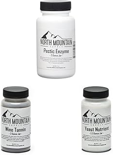 North Mountain Supply Pectic Enzyme - 2 Ounce Jar & - WT-2oz Wine Tannin - 2 Ounce Jar & Food Grade Yeast Nutrient - 3.5 Ounce Jar