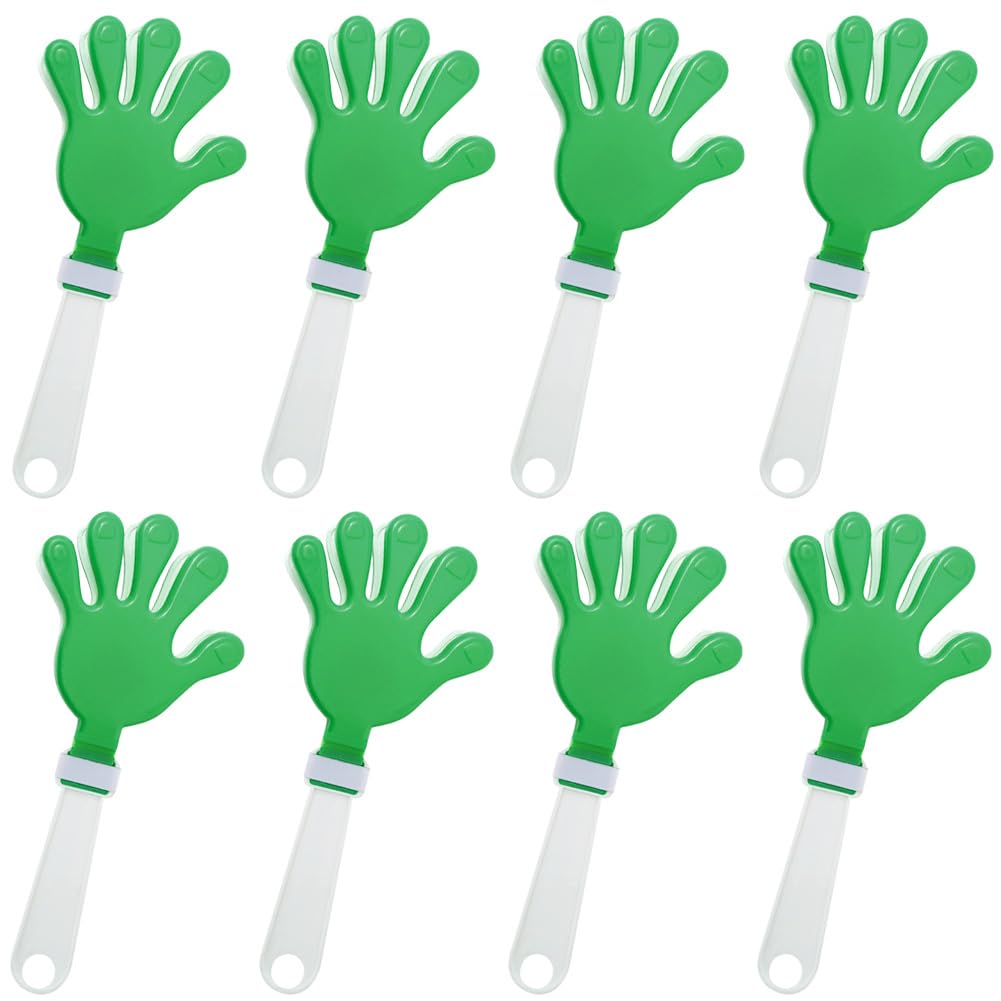 Lovecheer 8PCS Hand Clappers Noisemakers 11 Inch Large Clapper Party Noise Makers Green and White Cheer Sporting Events Basketball Games Cheerleading