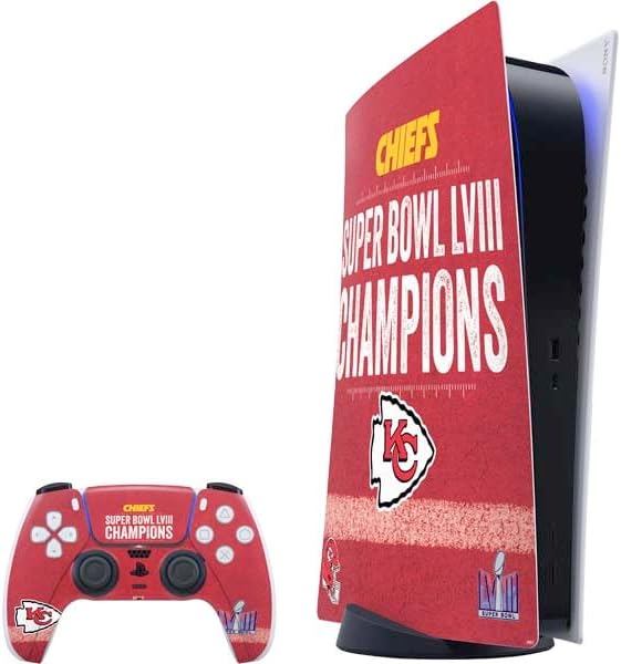 Skinit Decal Gaming Skin Compatible with PS5 Digital Edition Bundle - Officially Licensed NFL Kansas City Chiefs Design