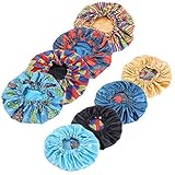 Qianmome Women Double-Layer Extra Large Print Satin Bonnet Sleep Cap African Pattern Fabric Ankara Bonnets