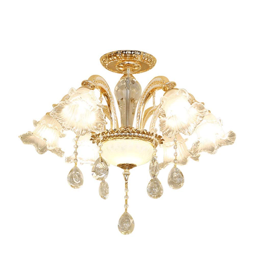 ModernChandelier, Pendant Light Fixture K9 Crystal Chandeliers Lighting 6 Lights LED Ceiling Lighting Luxury Atmosphere Home Simple Modern Bedroom Dining Room Lamps Kitchen Island Light